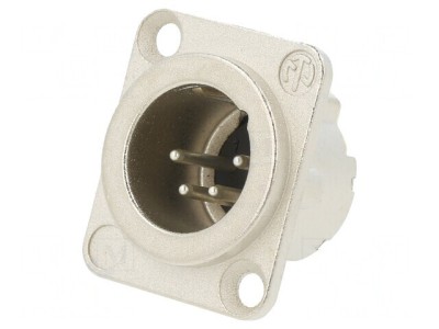 Soclu XLR tată 4 PIN argint 10A 19x24mm foto