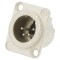 Soclu XLR tată 4 PIN argint 10A 19x24mm