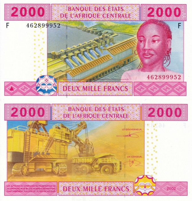STATELE CENTRAL AFRICANE (GUINEEA ECUATORIALA) 2.000 francs 2002 UNC!!!