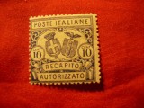 Timbru Italia 1928 -Recapito Autorizato , 10C, Nestampilat