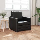 vidaXL Fotoliul Floor Sofa Bed 2 &icirc;n 1 Negru 74x77x81 cm Piele Artificială