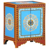 Cumpara ieftin Noptieră pictată manual, 40x30x50 cm, lemn masiv mango