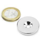 Magnet neodim disc cu gaura ingropata, &Oslash;27&amp;#215;4 mm, N35
