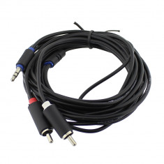 Cablu jack 3,5mm tata - 2 x RCA tata, 5m, Cabletech - 401834
