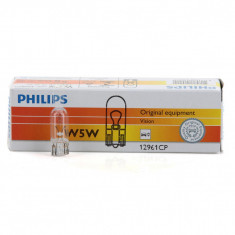 Set 10 Buc Bec Philips W5W 12V 5W W2.1x9.5d 12961CP