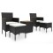 Set mobilier bistro gradina 5 piese negru poliratan/lemn acacia