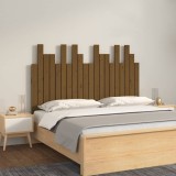 Cumpara ieftin Tăblie de pat pentru perete, maro miere, 127,5x3x80 cm lemn pin