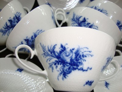 SET / SERVICIU 5 BOLURI CU 5 FARFURII DIN PORTELAN ROSENTHAL ROMANCE foto