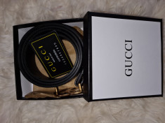 Gucci curea dama neagra cu cutie si saculet, noua 112cm, piele ecologi foto