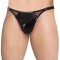 Chiloti Sexy Cu Insertie Piele, Negru, XL