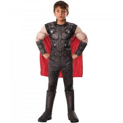 Costum Deluxe Thor cu muschi pentru baiat - Avengers 100 - 110 cm 3-4 ani foto