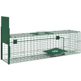 Outsunny Capcană pentru Animale Mici cu o Ușă și M&acirc;ner, 100x25x28 cm, Verde &Icirc;nchis | Aosom Romania