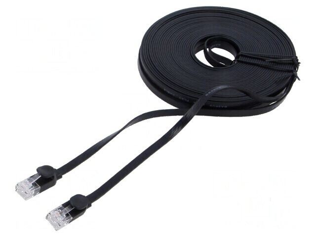 Cablul plat U/UTP 6 litat Cu PVC negru 15m 32AWG
