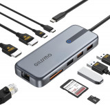 Hub USB profesional 10in1, transfer rapid de date, HDMI, USB-A, C, RJ45, stick