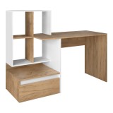 Cumpara ieftin Birou DTD stejar artisan alb Nereo 145x52x111.6 cm