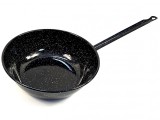 Tigaie adanca pentru prajit, maner lung, otel emailat EV, 30 cm, 4.25 litri, La Ideal, Garcima, GRC20430