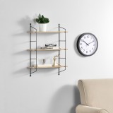 Raft design HTRW-827OL cu 3 nivele rama otel culoarea lemnului [en.casa] HausGarden Leisure
