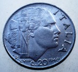 1.878 ITALIA WWII VITTORIO EMANUELE III 20 CENTESIMI 1940 R MAGNETIC, Europa