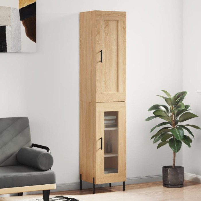 vidaXL Dulap &icirc;nalt, stejar sonoma, 34,5x34x180 cm, lemn prelucrat 3200396