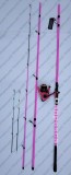 SET FEEDER Lanseta PRO FL Black FORCE PINK 3,90m SI Mulinetă PRO FL CONFIDENT PINK CD6500