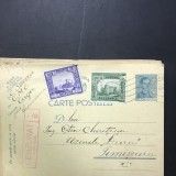 CP01 Carte postala veche 1943 Cugir stampila rosie box CENZURAT ALBA IULIA No 6 timbre Basarabia Bucovina