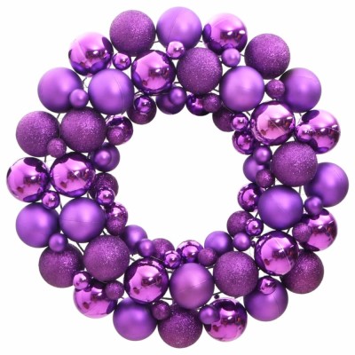 Coroană de Crăciun, violet, 45 cm, polistiren foto