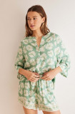 Women&#039;secret pijama CITRIC SUMMER femei, culoarea verde, 3597404