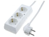 Prelungitor electric 3 prize Schuko 1.5mm2 alb 16A