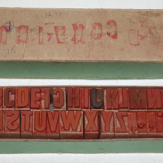 Jucarie Joc vechi de colectie anii 1970 - STAMPILE Litere alfabet Micul Tipograf