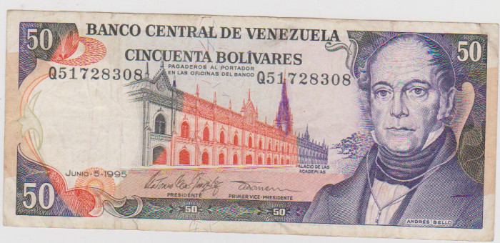 50 BOLIVAR 5 IUNIE 1995 VENEZUELA /F