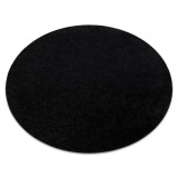 Covor BUENOS cerc 6649 shaggy uni, o singură culoare negru, cerc 150 cm
