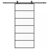 Cumpara ieftin Usa glisanta cu set de feronerie neagra 90x205 cm Sticla ESG