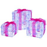 vidaXL Cutie cadou cu 60 LED 3 pcs albastru 20 x 20 x 20 cm Acril 42019093