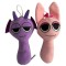 Set 2 jucării de pluș Sprunki: Durple și Pinky, roz-violet, 23cm