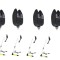 Set 4 senzori /averizori pescuitsi 4 swingeri cu led luminosi
