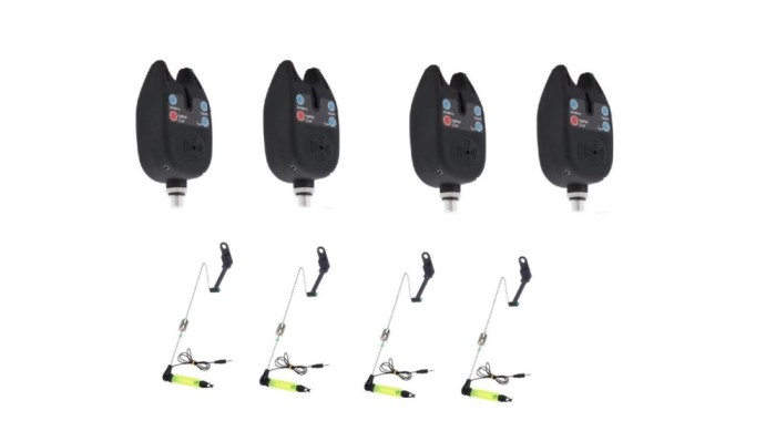 Set 4 senzori /averizori pescuitsi 4 swingeri cu led luminosi