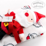 Set cadou Craciun cu paturica din fleece si jucarie Santa, Mother&#039;s Choice