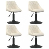Gossi scaune de masa pivotante, 4 buc., crem, catifea