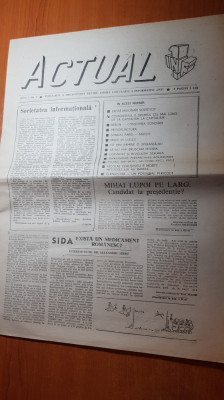 ziarul actual 1990- anul 1,nr. 1 al ziarului- prima aparitie foto