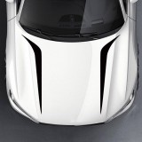 Set 2 stickere autoadezive Tuning, model &quot;Hood Stripes V2&quot;, dimensiune 100 x 26 cm, culoare Neagra, AVEX