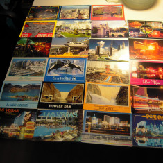 LOT de 23 carti postale color din SUA: Los Angeles, San Diego, Calico, Las Vegas