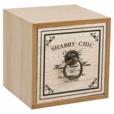 Cutie pentru deppozitare din lemn, model cu un sertar, 11x11x11 cm foto