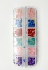 Figurine volumetrice 3D pentru manichiură, set (flori colorate + bule, 6 culori strălucitoare)