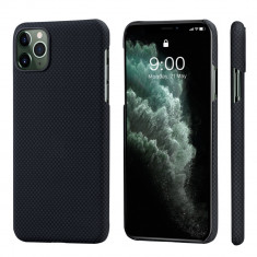 Husa de protectie telefon Pitaka pentru iPhone 11 Pro, MagEz, Fibra de aramida, KI1102, Negru - Gri