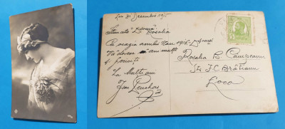 Carte Postala veche tibru Regele Ferdinand, circulata, datata 1915 piesa superba foto