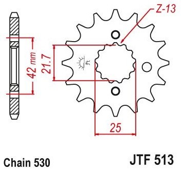 Pinion fata 18 dinti pas lant 530 foto