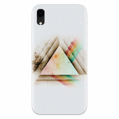 Husa silicon pentru Apple Iphone XR, Abstract Grunge Light Triangle foto