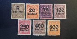 Germania / Republica de la Weimar (1923) "Dienstmarke" cu Supratipar de Inflație "Tausend" (5 Tausend - 800 Tausend) (MINT / Neștampilat) CLK1, Stampilat