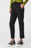 Medicine pantaloni femei, culoarea negru, medium waist