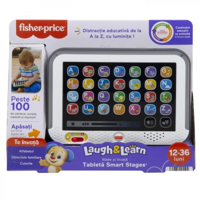 Fisher Price Laugh Learn Tableta Smart Cu 3 Niveluri De Dezvoltare Limba Romana foto